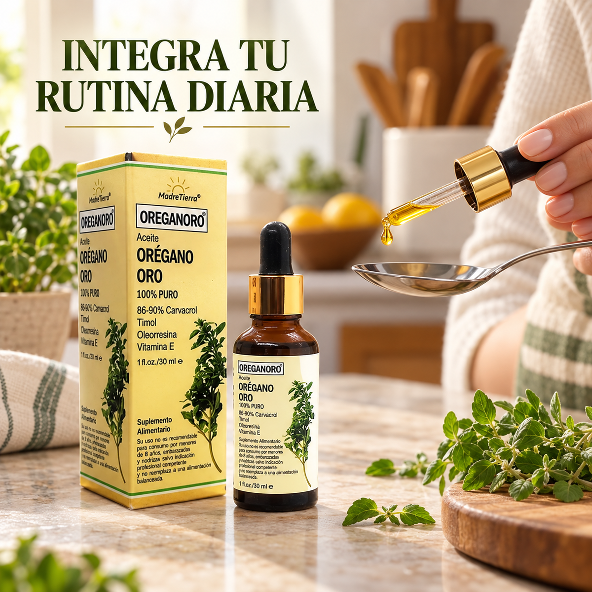 Aceite de Orégano Oro 100% Puro Madre Tierra 30 ml