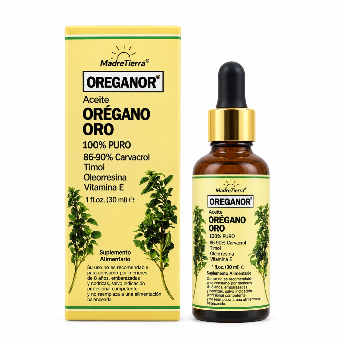 Aceite de Orégano Oro 100% Puro Madre Tierra 30 ml