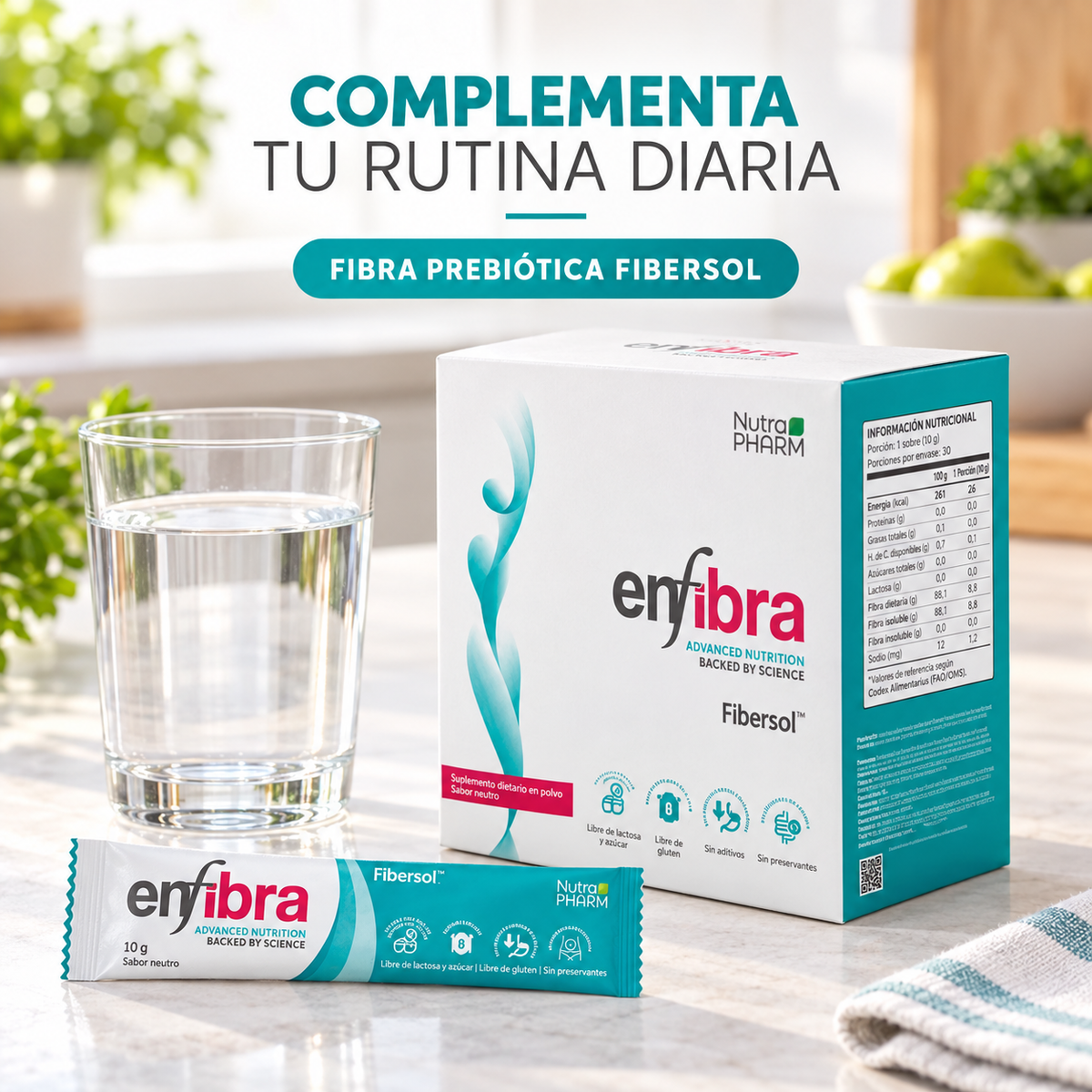 Enfibra Saciante y Control de Azúcar Nutrapharm 30 Un