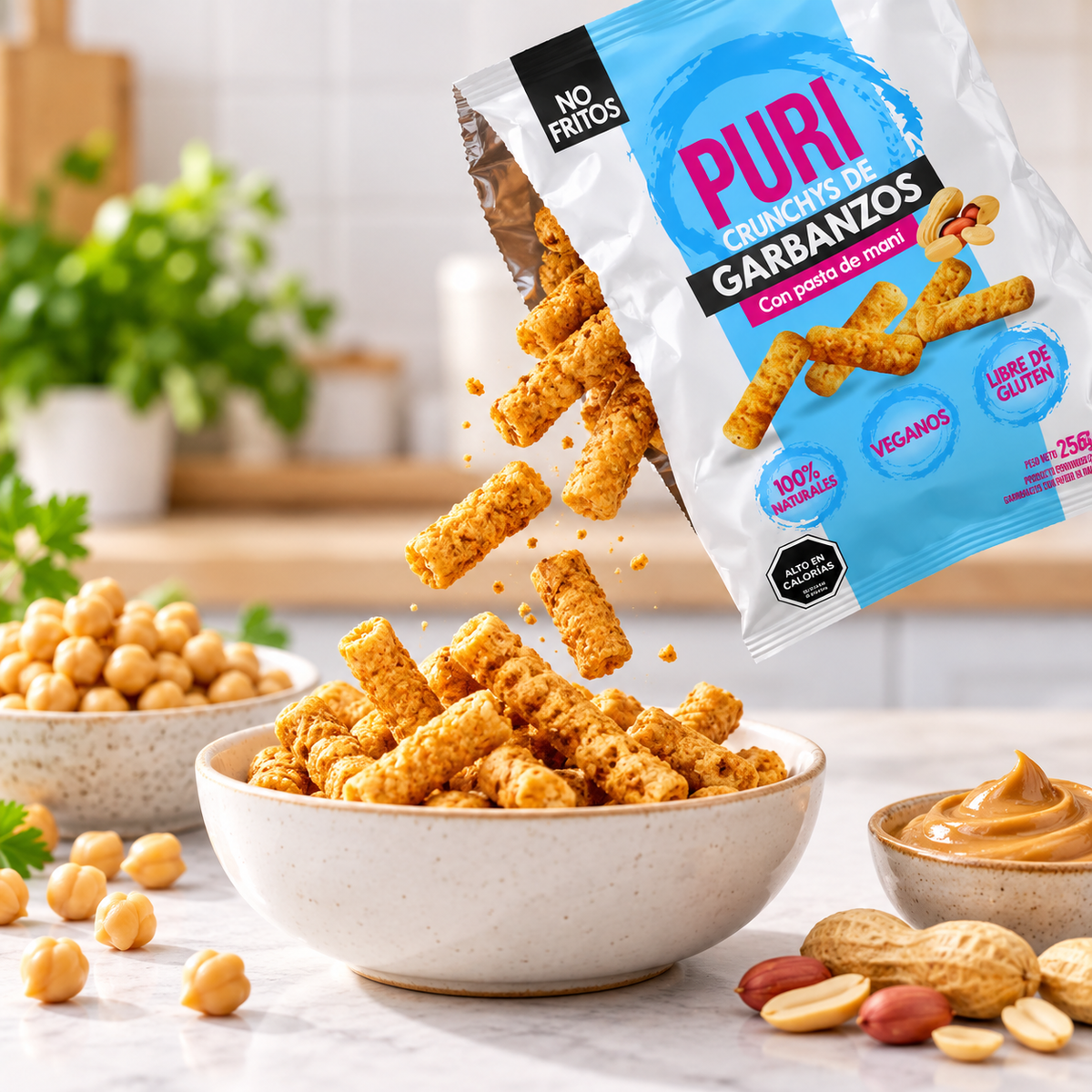 Suflé de Garbanzo & Maní Vegano Sin Gluten Puri Caja 24 Un de 25 g