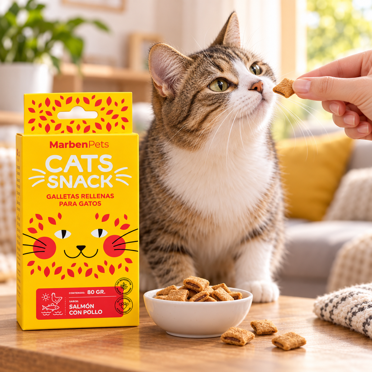 Galletas Rellenas para Gatos Cats Snack Salmón y Pollo 16 Un