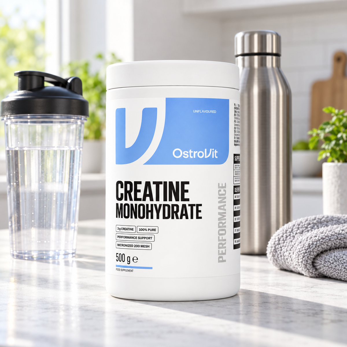 Creatina Monohidratada sin Sabor Ostrovit Pote 500g