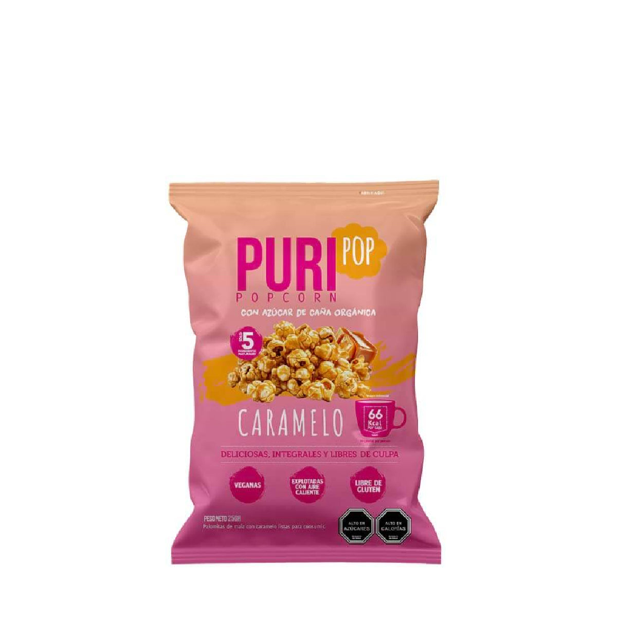 Popcorn sabor Caramelo Puri Caja 20 Un de 25 g