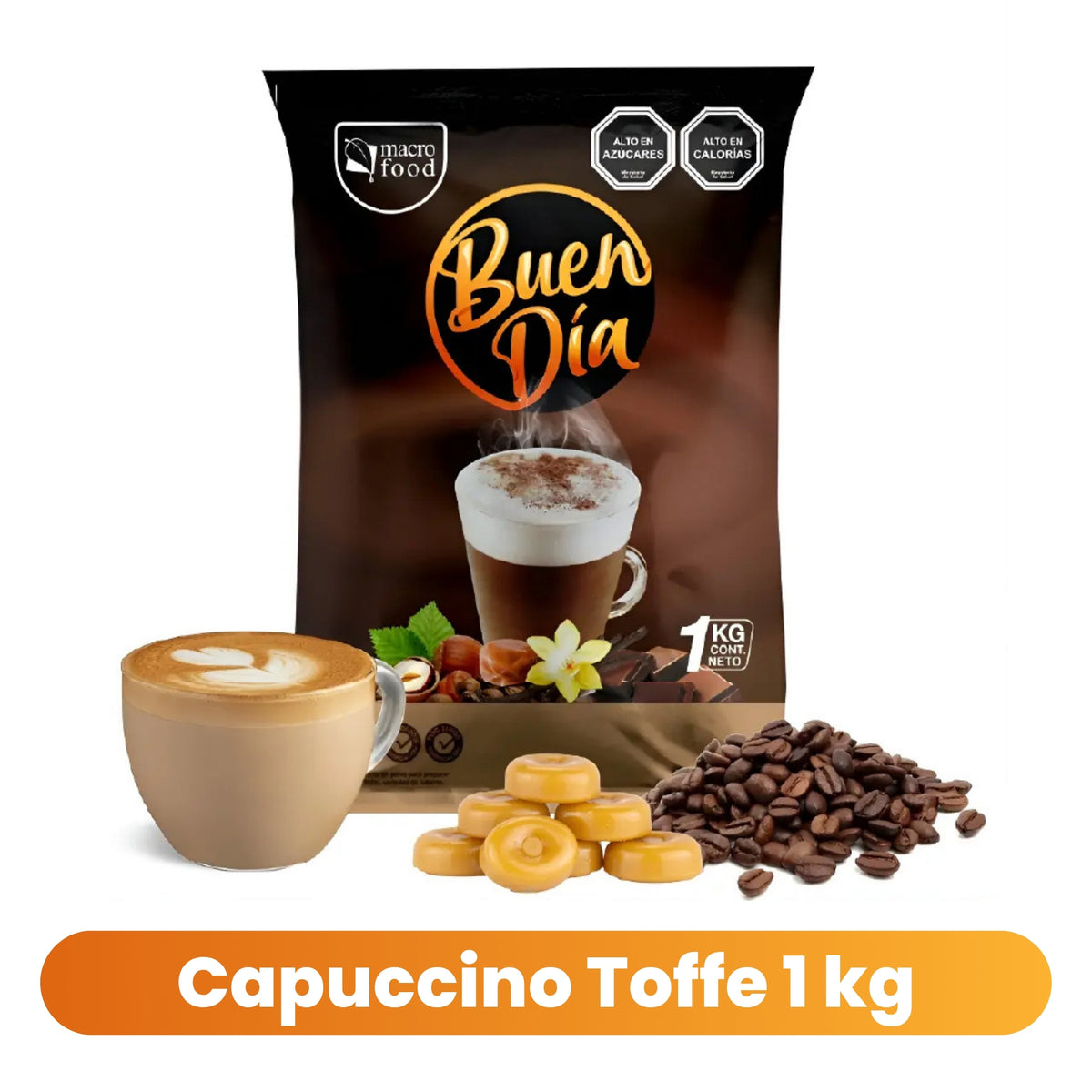 Café Instantáneo para Máquina Ventus y y Vending Buen Día Sabor Capuccino Toffee 1 Kg