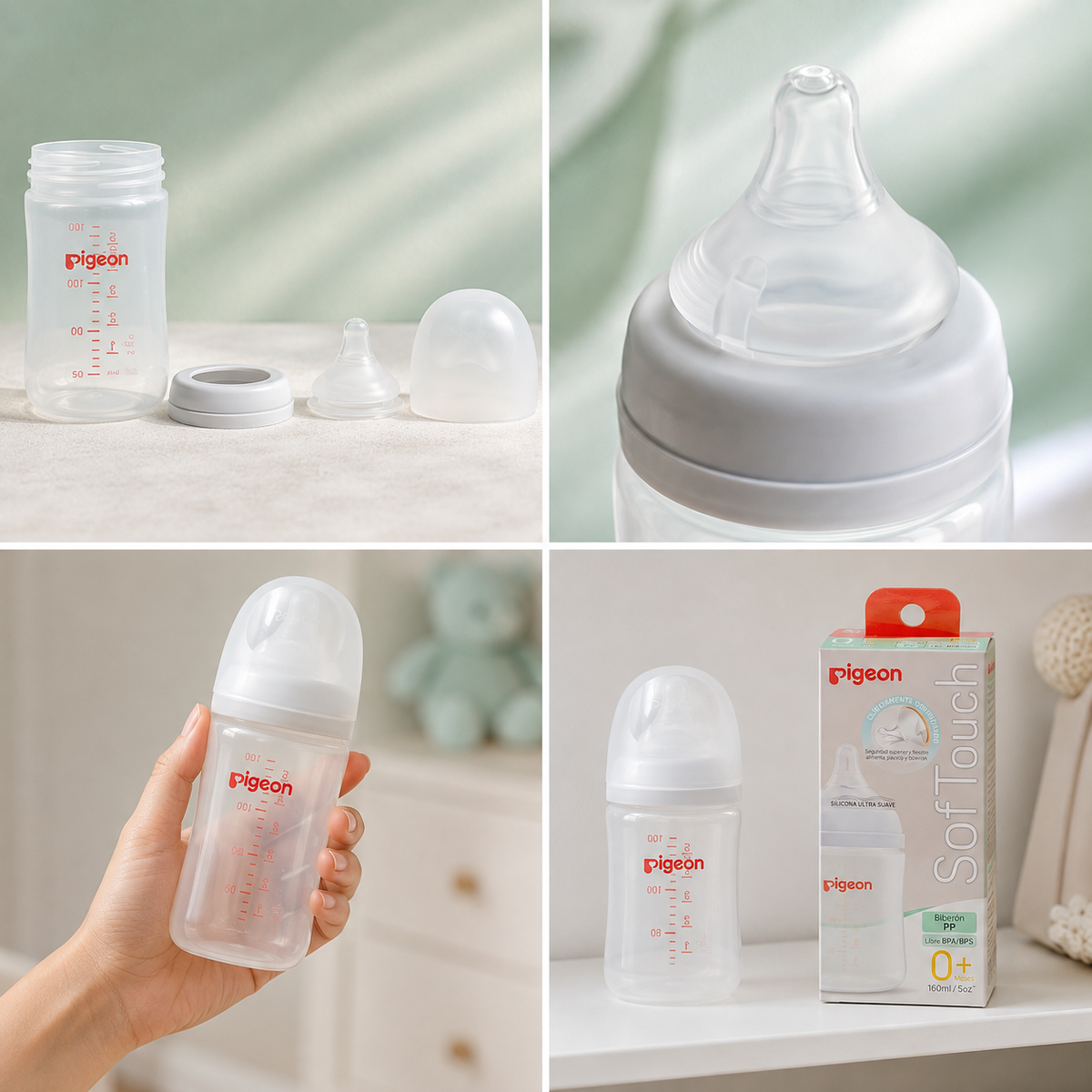 Mamadera Softouch Pigeon Blanco 160 ml
