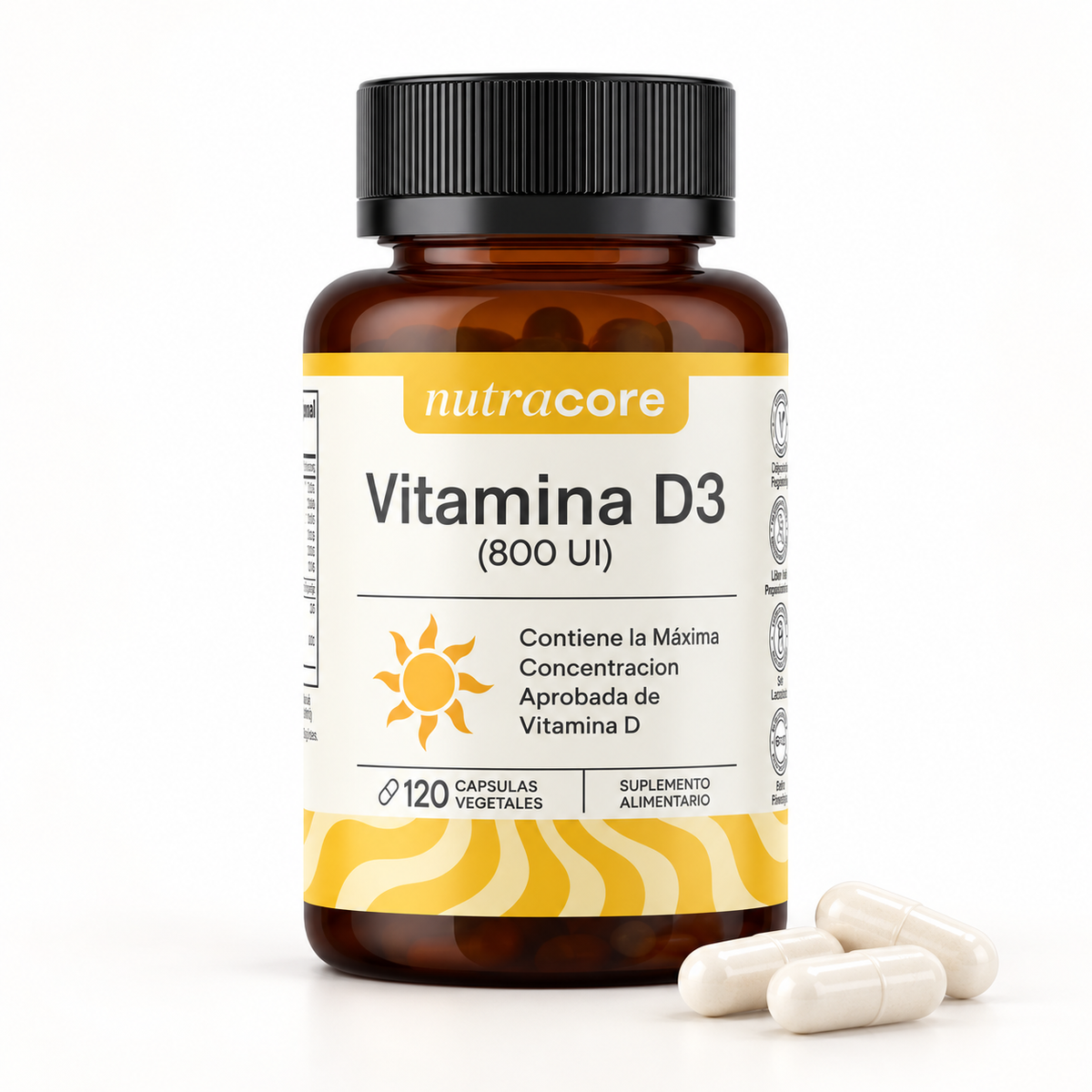 Vitamina D3 800 UI Nutracore 120 Cáps