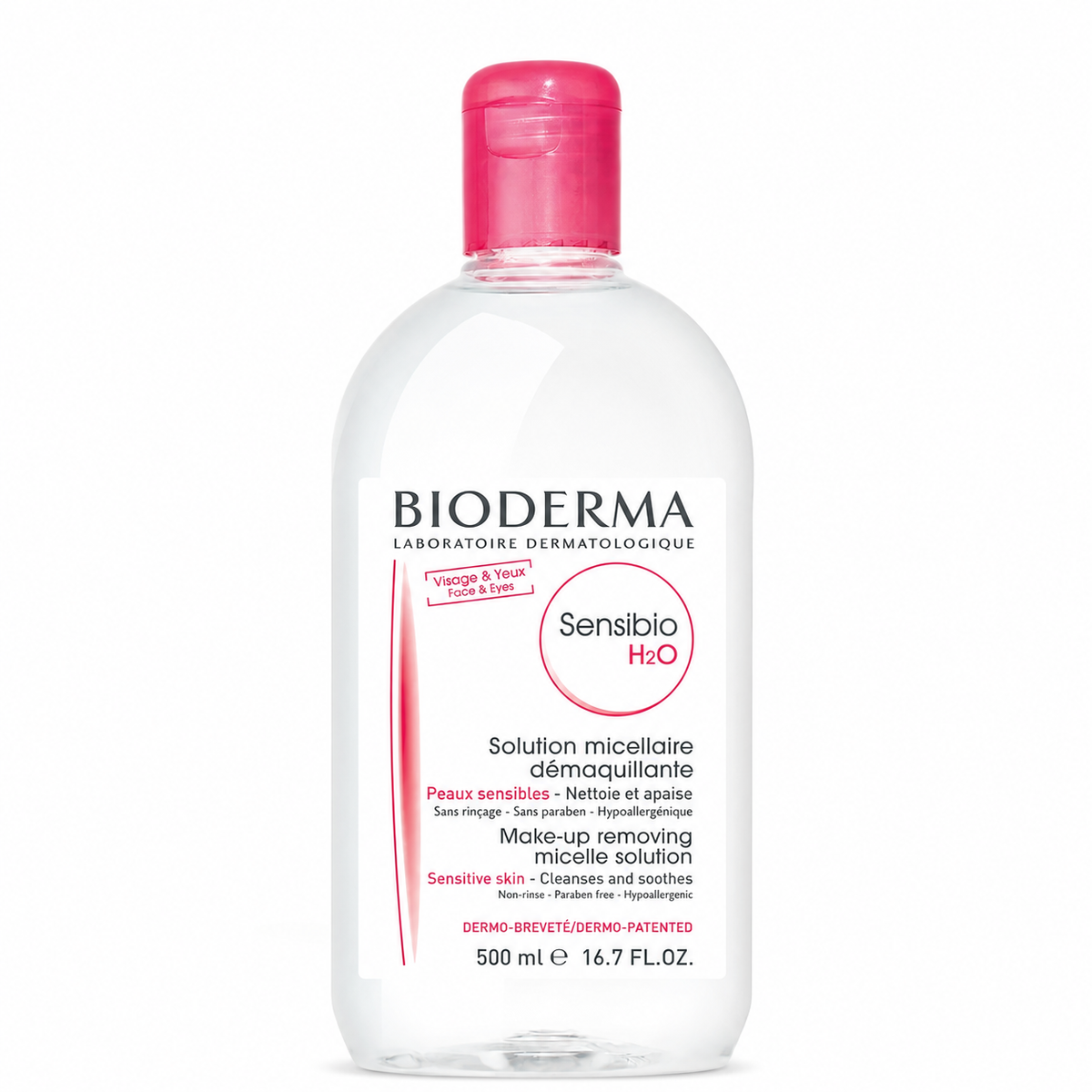 Agua Micelar Bioderma Sensibio H2O Piel Sensible y Rosácea 500 ml