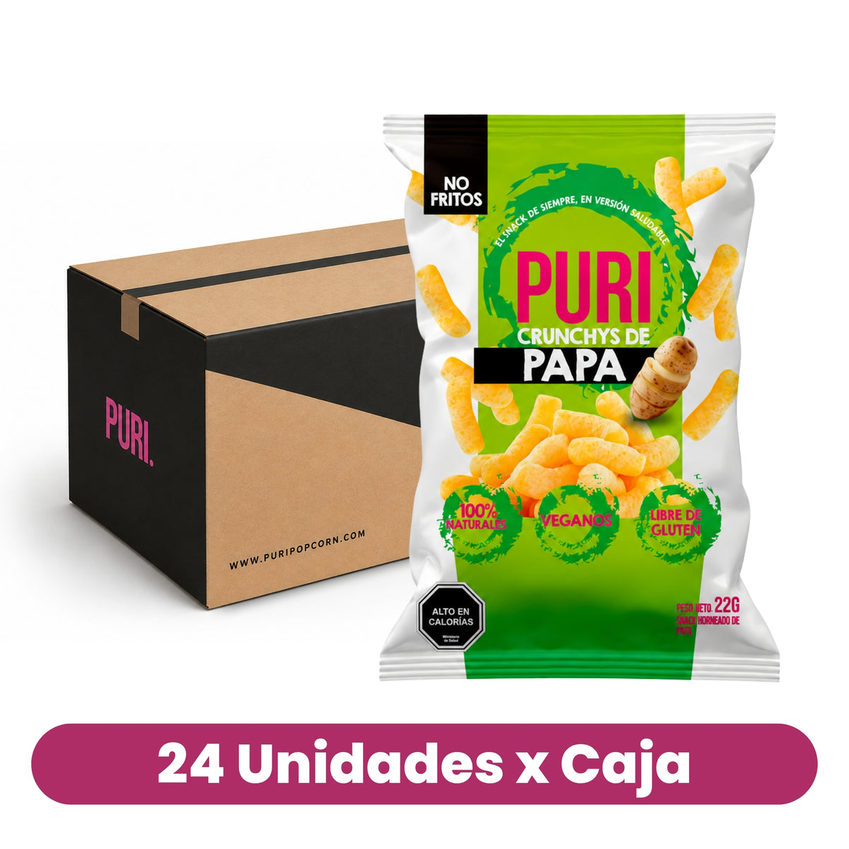 Suflé de Papa Vegano Sin Gluten Puri Caja 24 Un de 22 g