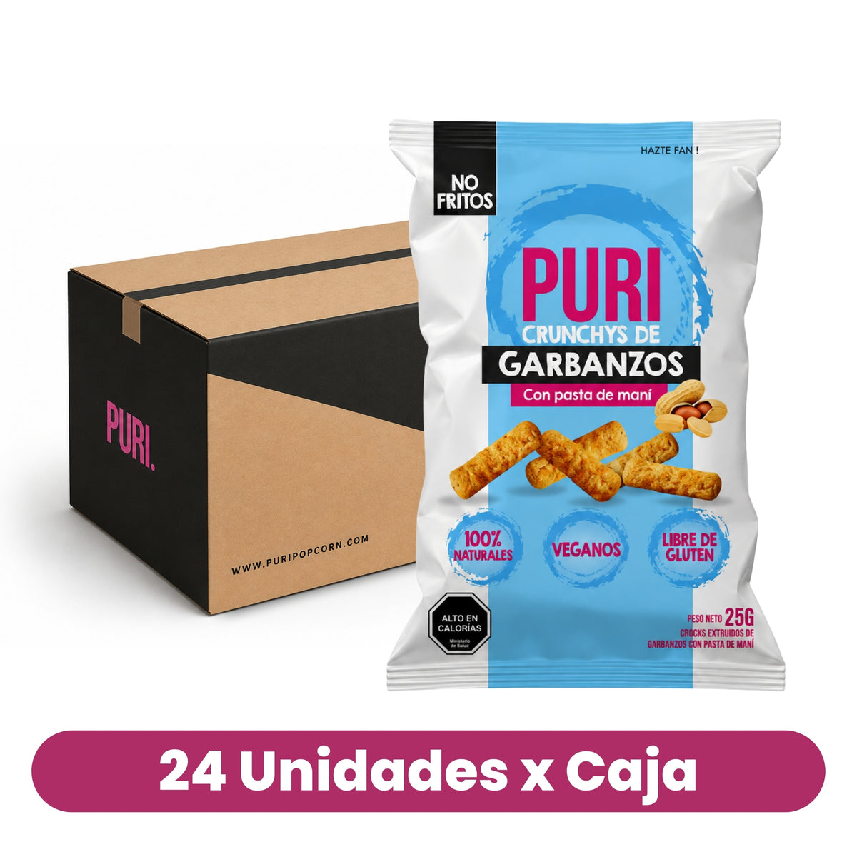 Suflé de Garbanzo & Maní Vegano Sin Gluten Puri Caja 24 Un de 25 g