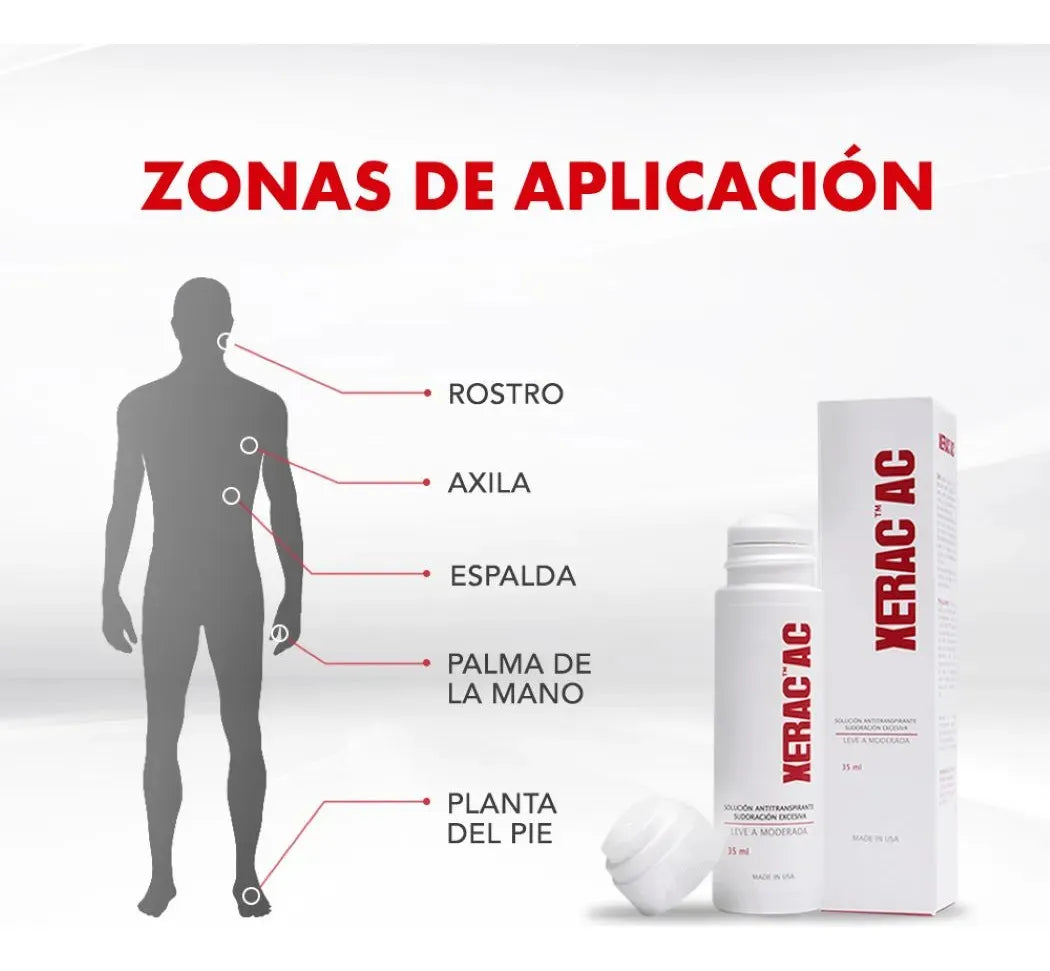 Solución Antitranspirante Hiperhidrosis Xerac Sin Fragancia 35 ml