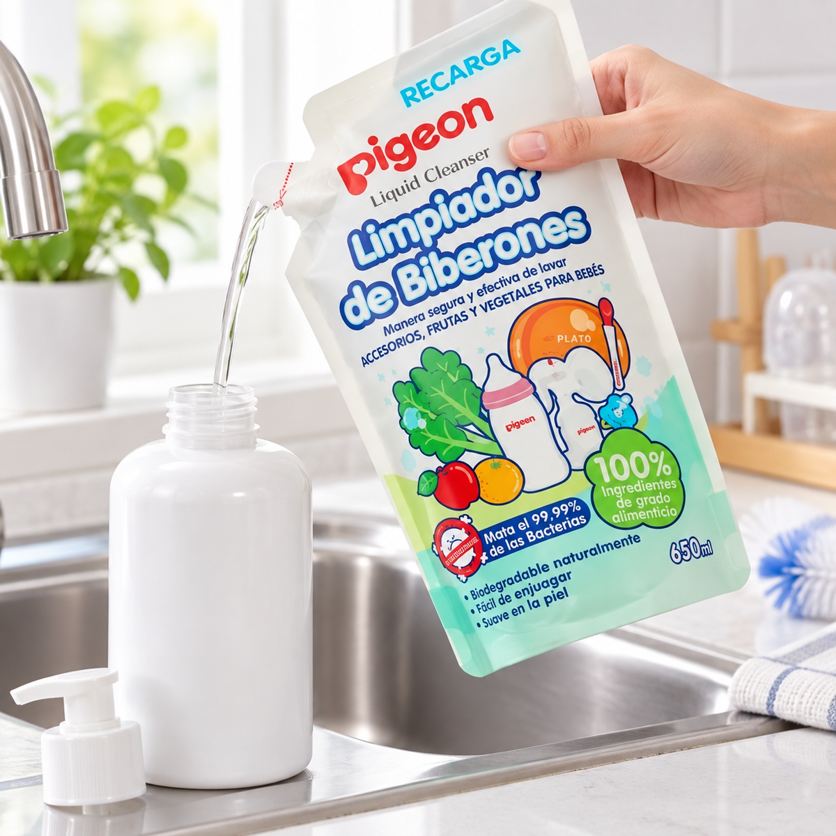 Limpiador de Biberones Recarga Pigeon 650 ml