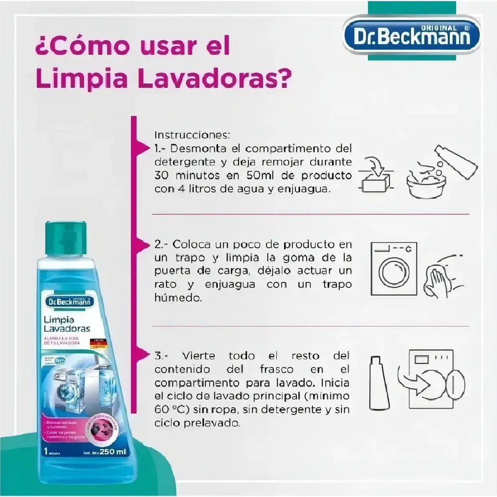 Limpia Lavadoras Dr. Beckmann 250 ml.