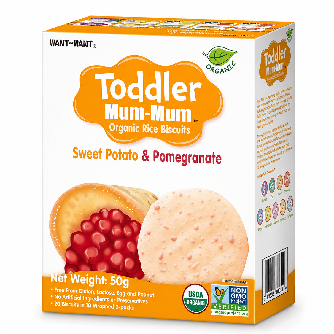 Galletas Orgánicas Toddler Mum-Mum Camote y Granada 50 g
