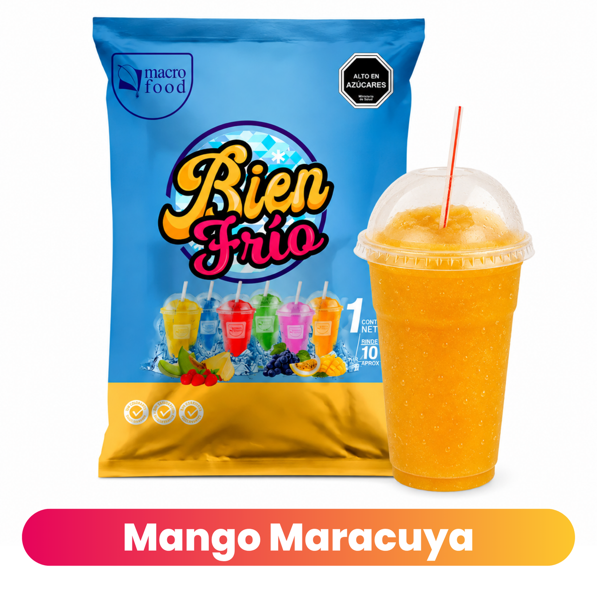 Granizado para Vending Bien Frío Mango Maracuyá Rinde 10 Litro