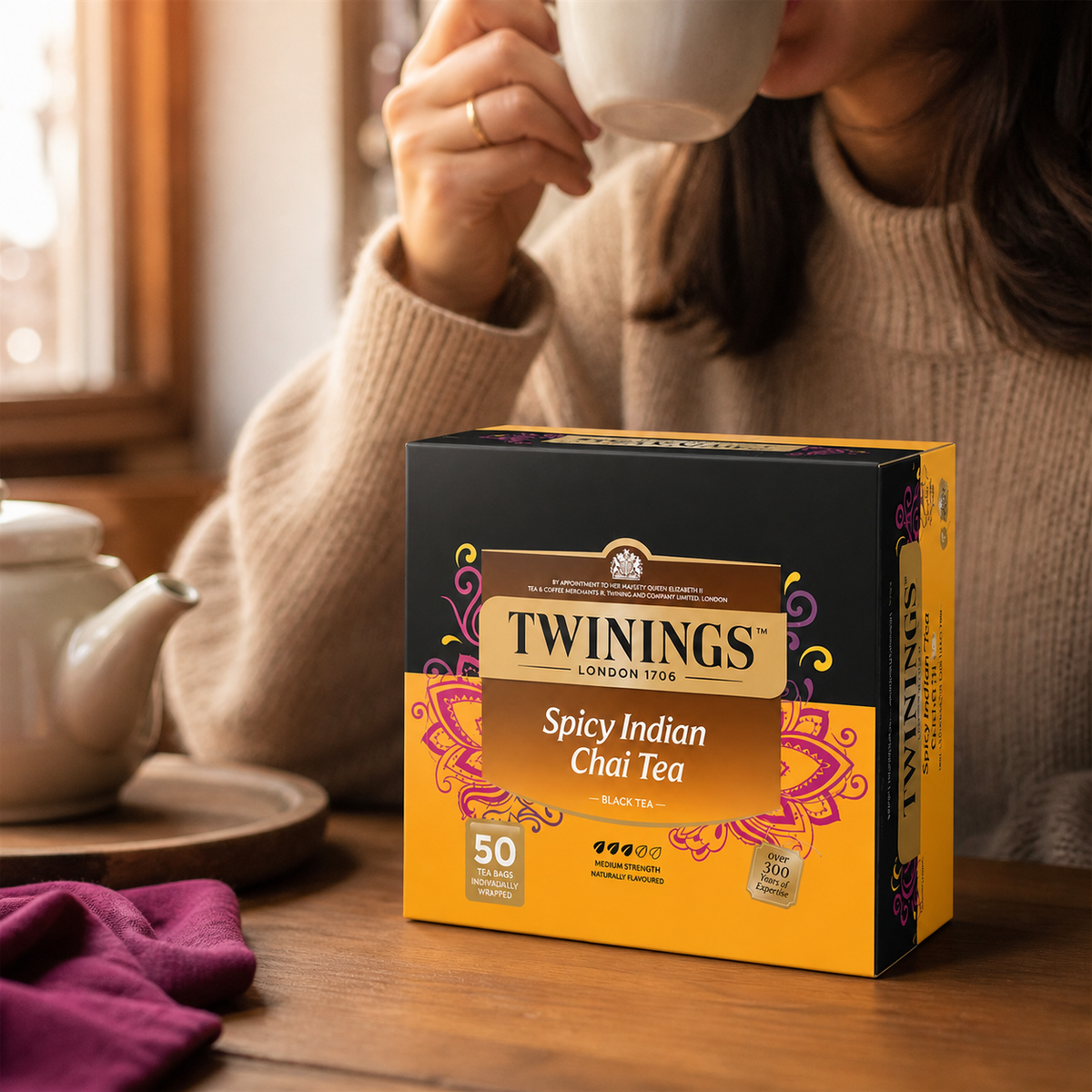 Té Negro Spicy Indian Chai Twinings Caja 50 Bolsitas