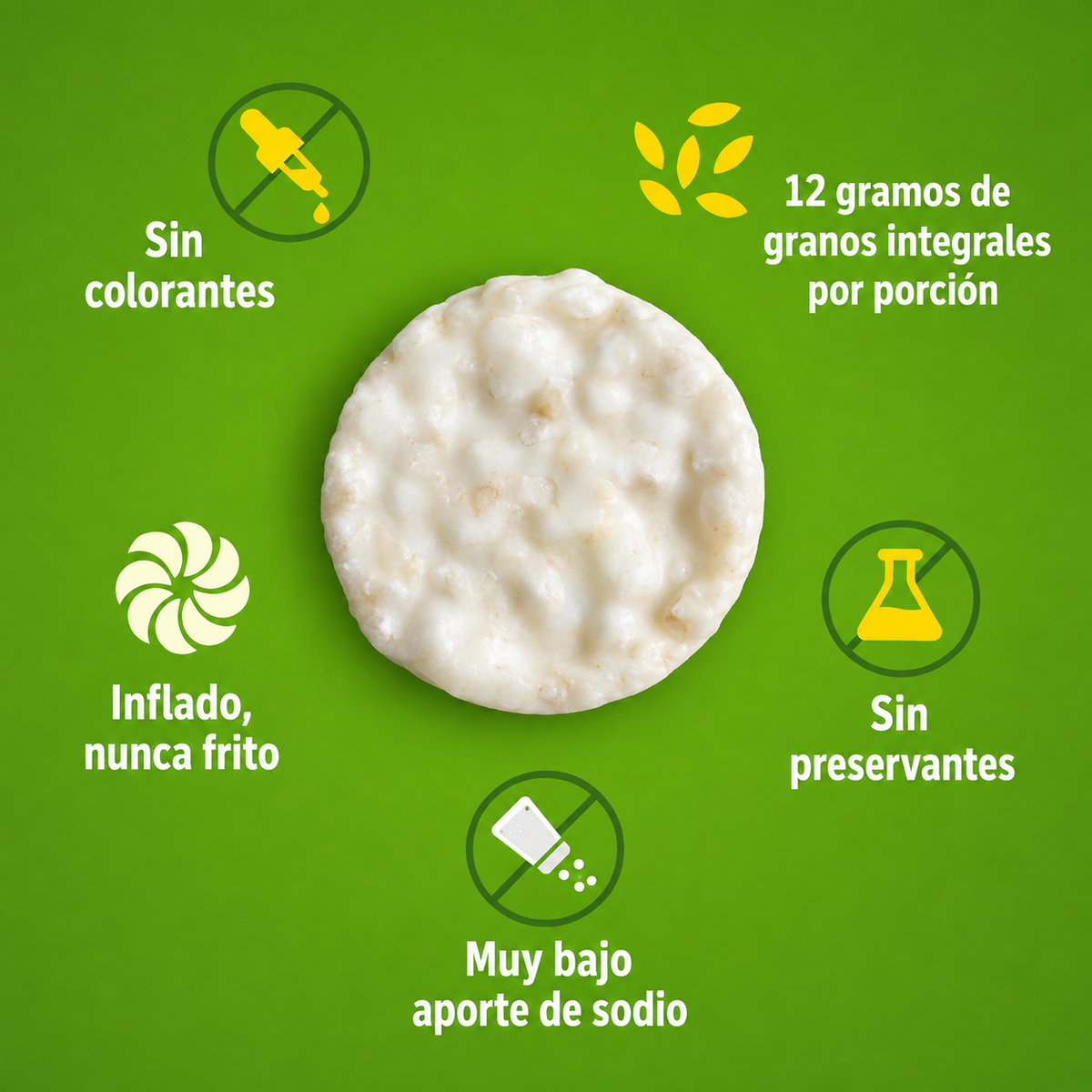 Galletas de Arroz Integral Mizos Sabor Yogur Limón Caja 28 Un de 25 g