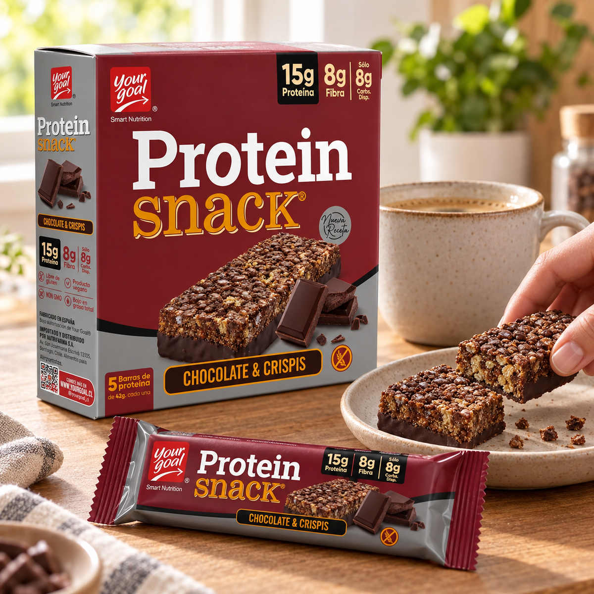 Barra de Proteína Your Goal Snack Chocolate & Crispis 5 Un de 42 g