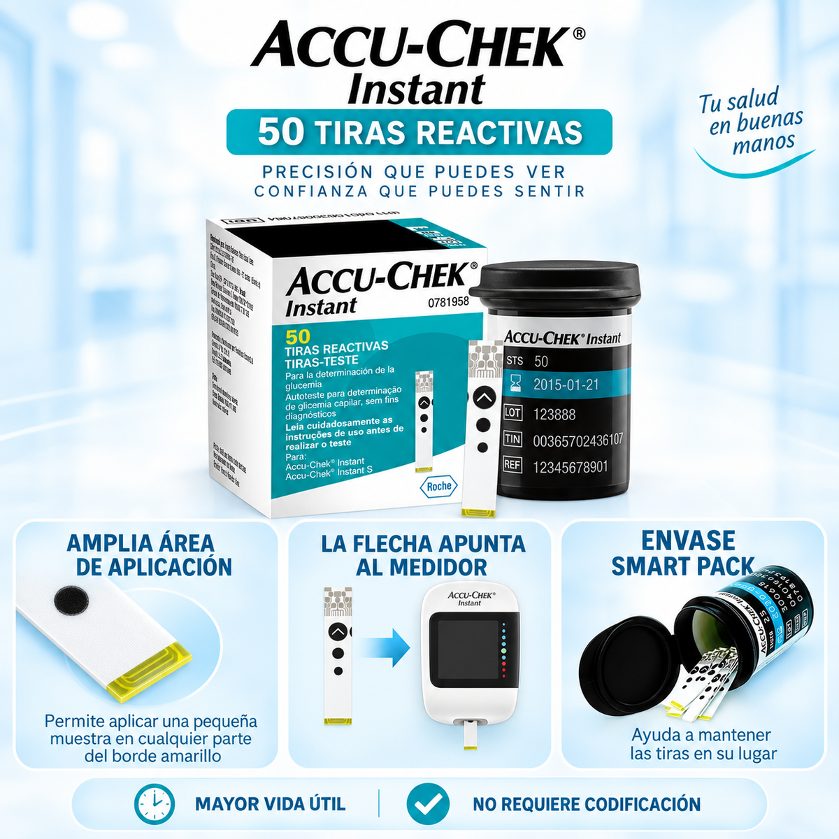 Tiras Reactivas Accu-Chek Instant 50 Un