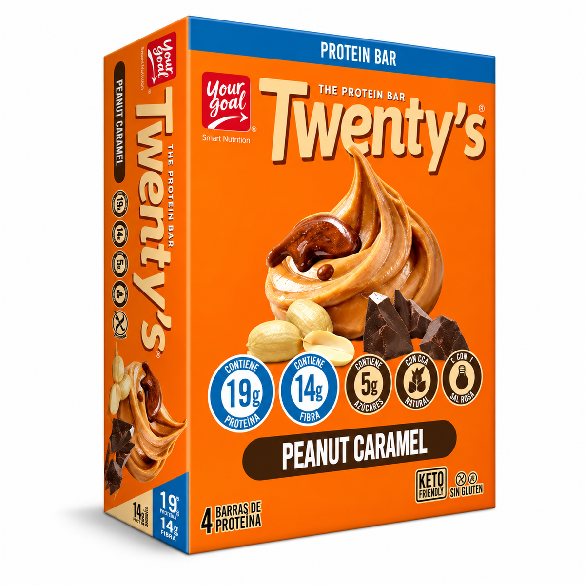 Barras de Proteina Twentys Peanut Caramel 4 Un de 60 g