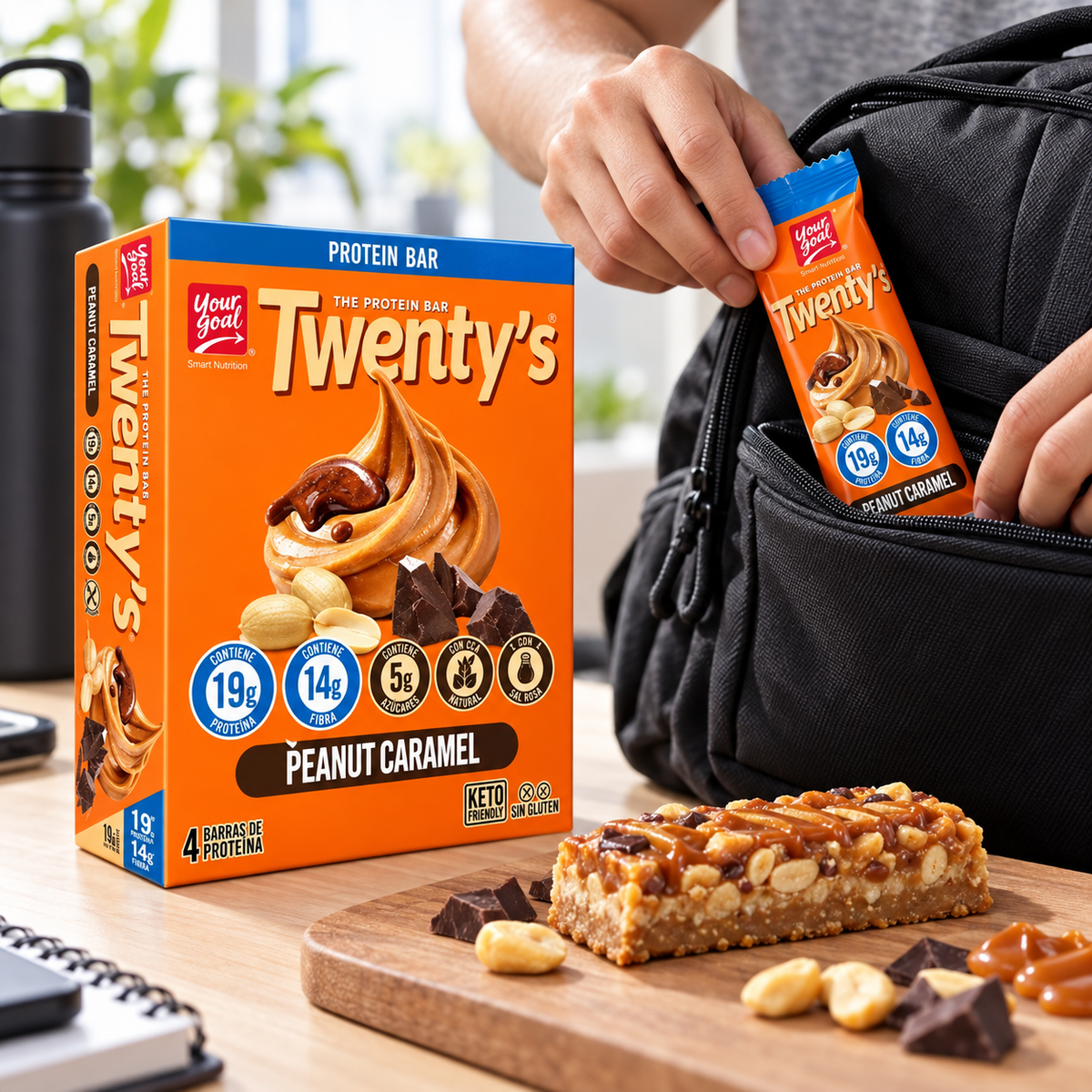 Barras de Proteina Twentys Peanut Caramel 4 Un de 60 g