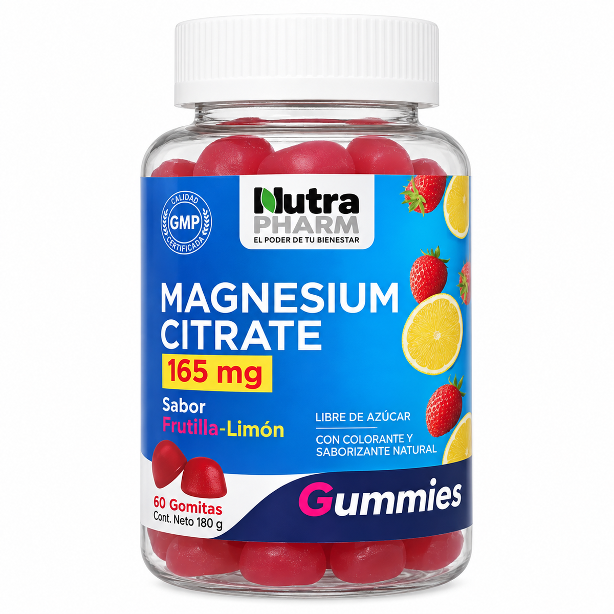 Citrato de Magnesio Gomitas de Frambuesa Nutrapharm 60 Un