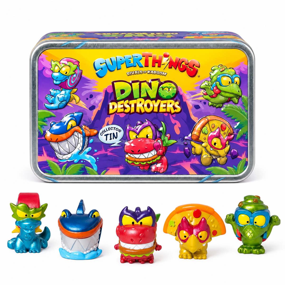 Super Zings Dino Destroyers Lata con 5 Figuras Exclusivas
