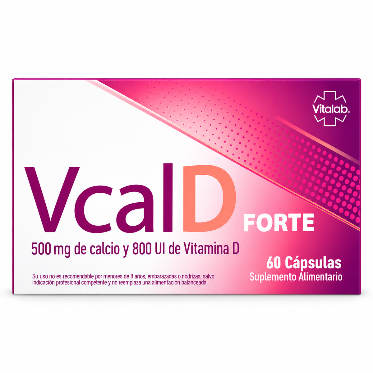 Vcal D Forte 500/800 mg Vitalab 60 Cáps