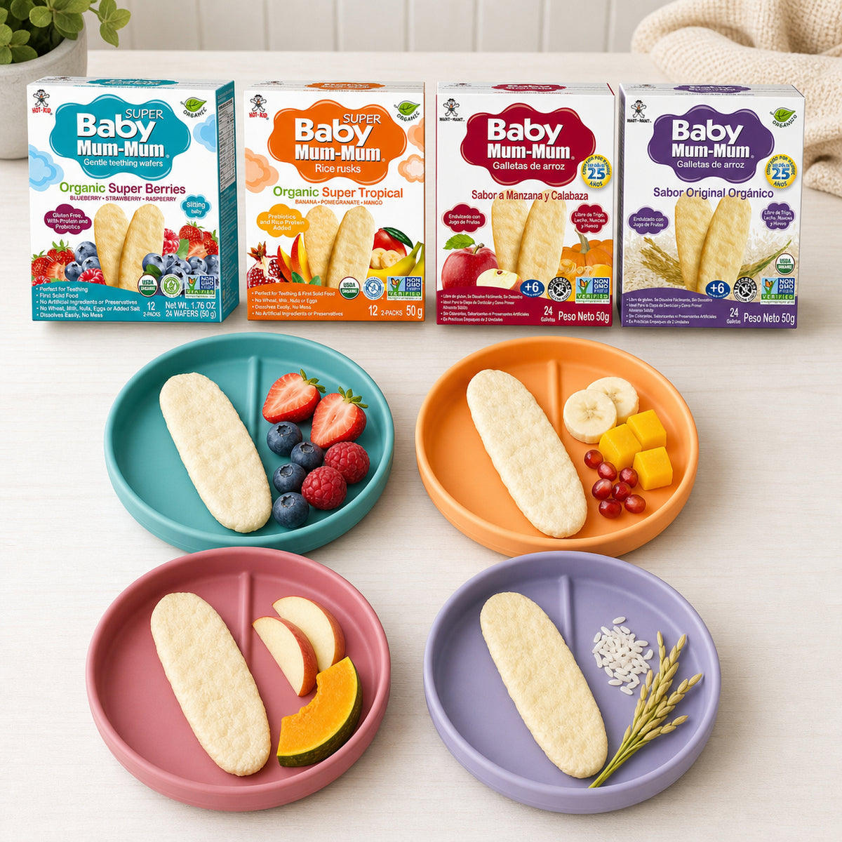 Galletas de Arroz Baby Mum-Mum Variedades Pack x4