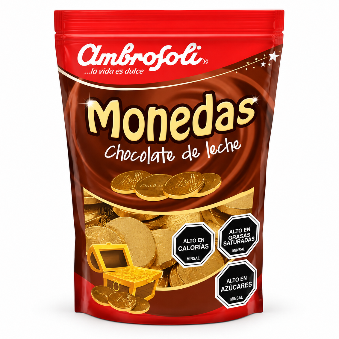Monedas de Chocolate con Leche Ambrosoli Bolsa 30 Un