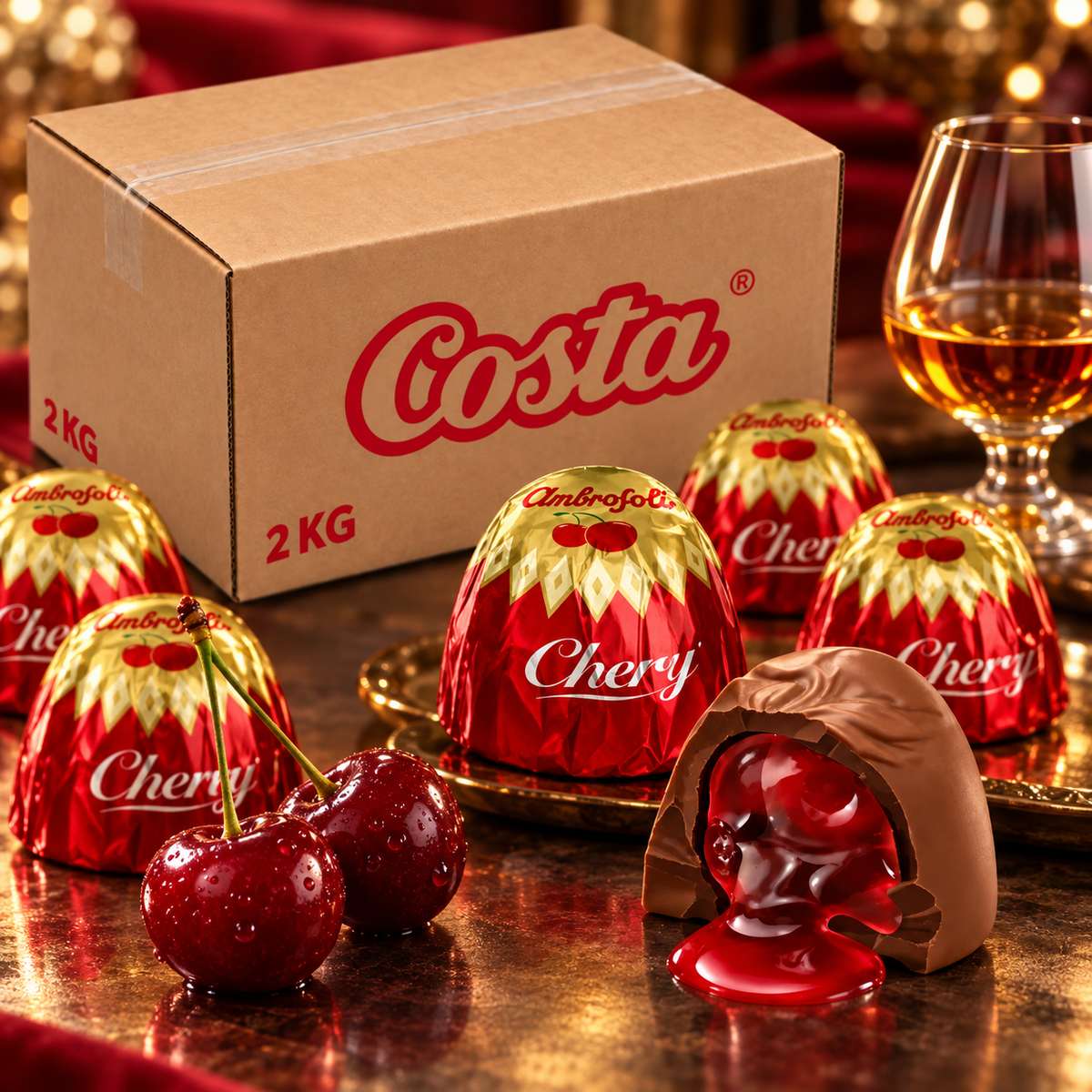 Bombones Cerezas al Coñac Ambrosoli 2 Kg