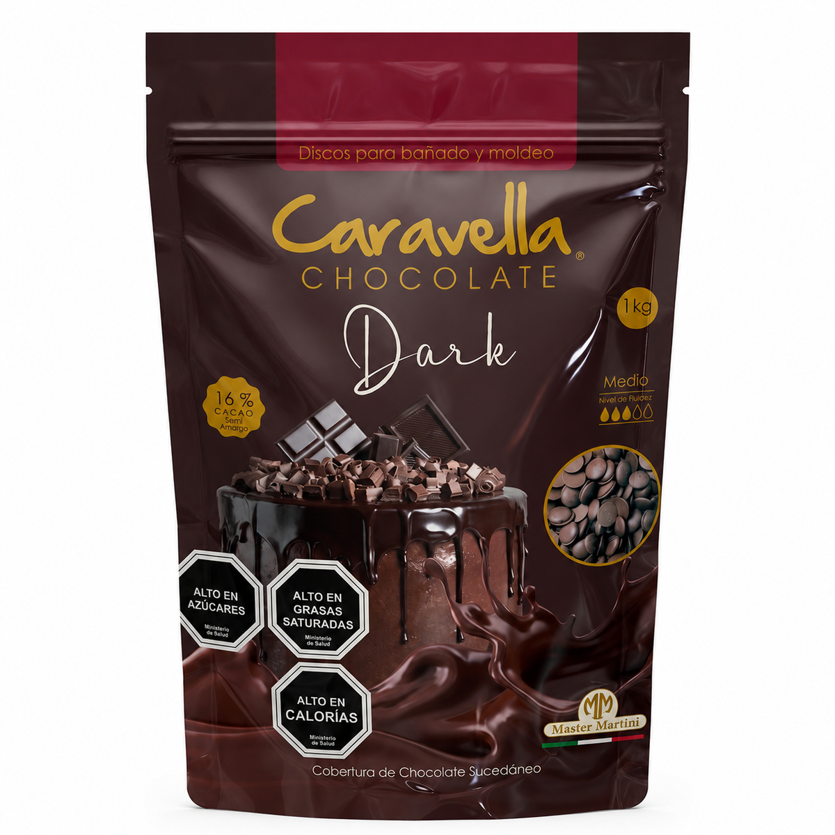 Cobertura De Chocolate Dark Caravella 1 kg