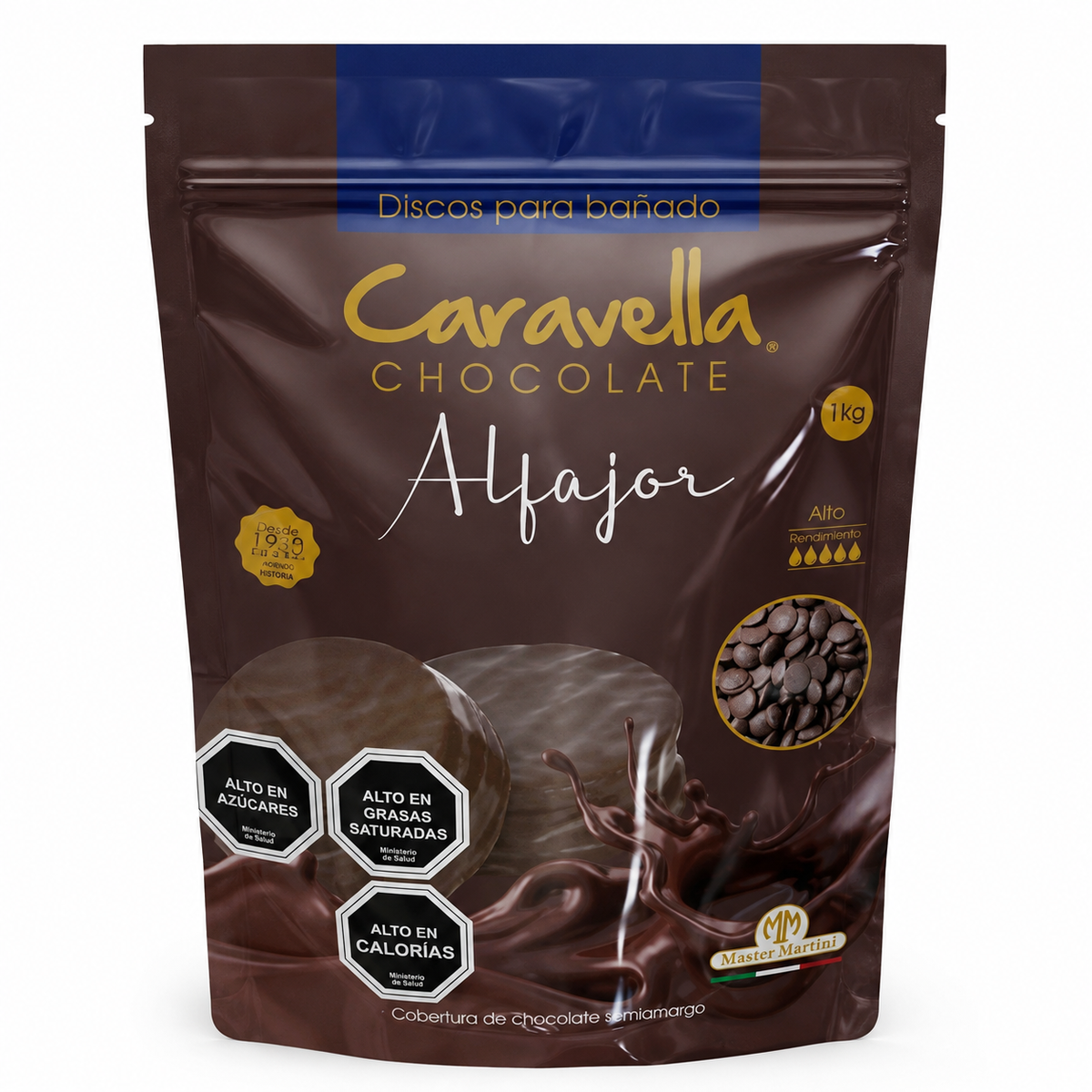 Cobertura De Chocolate Caravella Alfajor Semi Amargo 1 kg