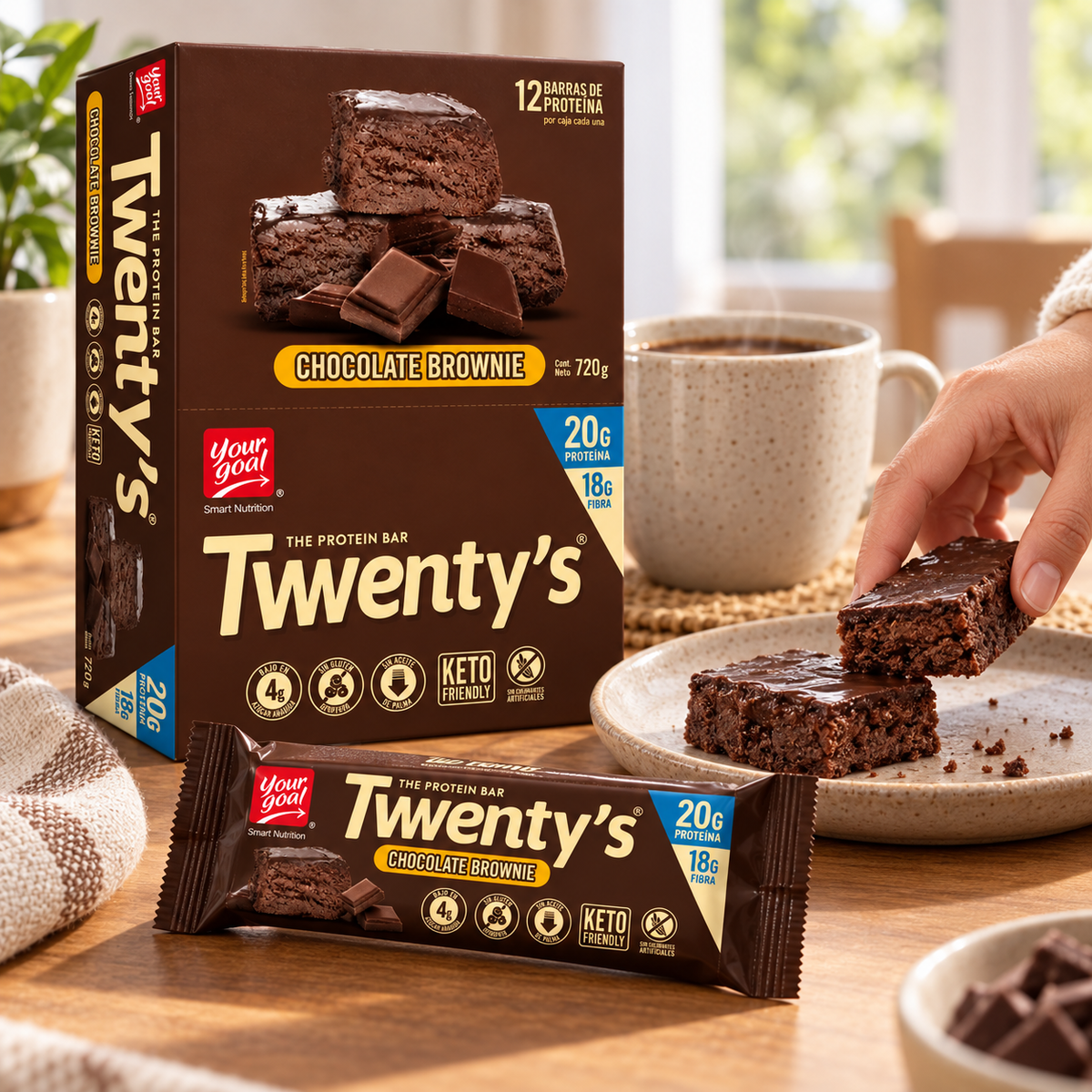 Barras de Proteína Twenty's Choco Brownie 12 Un de 60 g