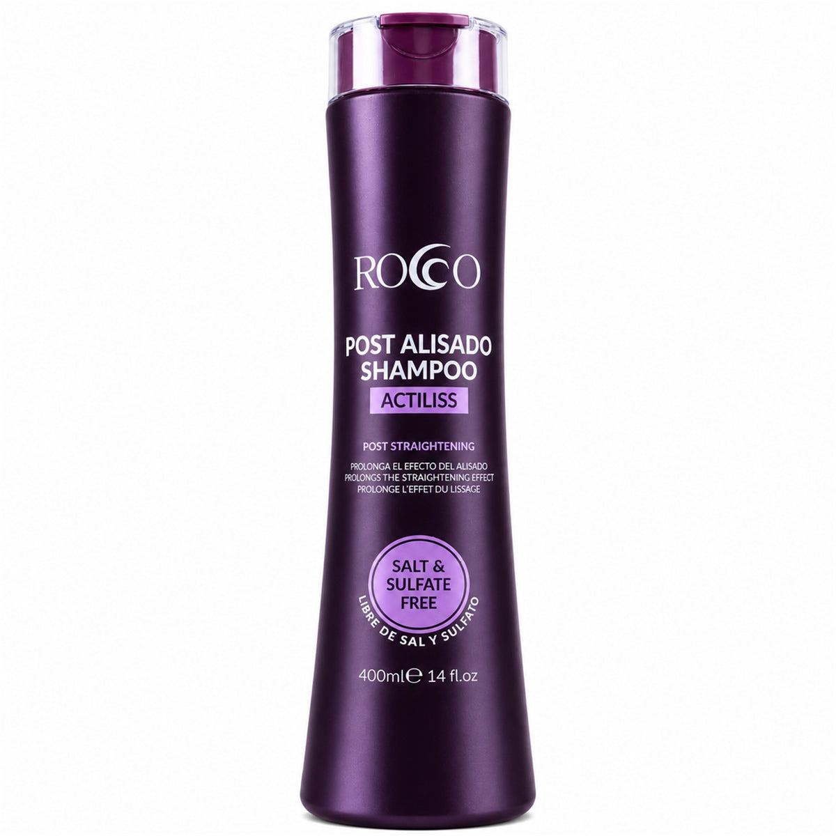 Shampoo Post Alisado Actiliss Sin Sal Rocco 400 ml