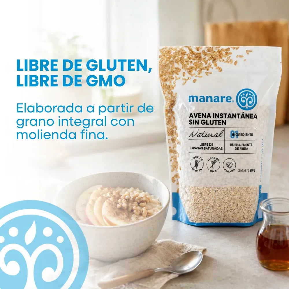 Avena Integral Instantánea Sin Gluten Manare 800 g
