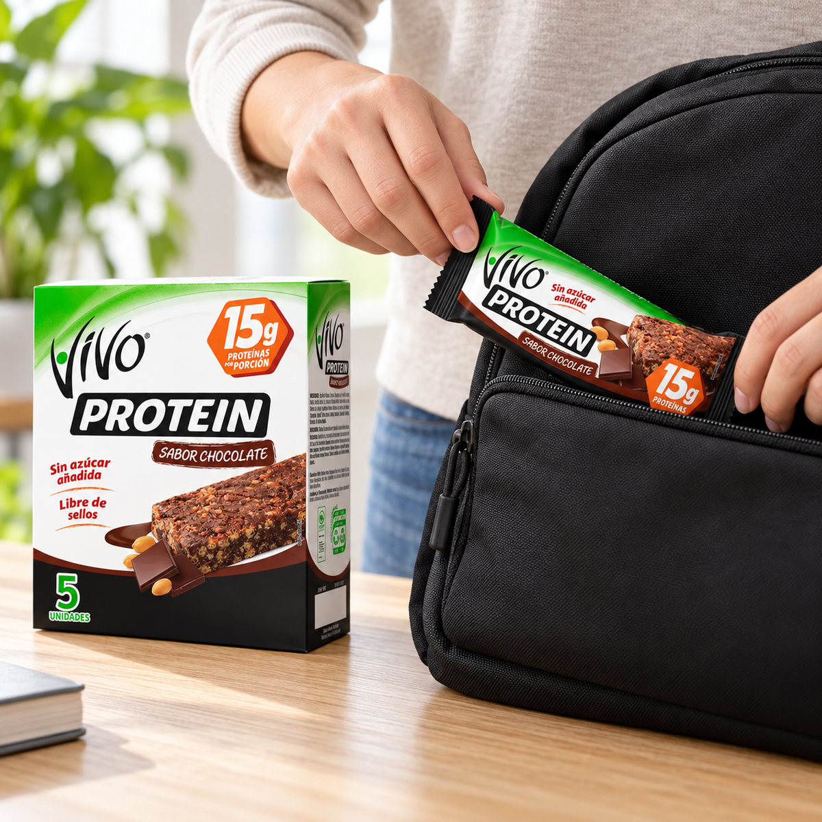 Barras de Proteína Vivo Sabor Chocolate 5 Un de 40 g