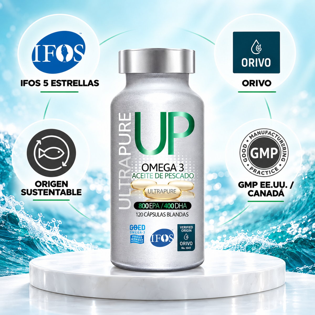 Omega 3 Ultra Pure Up 120 Cáps