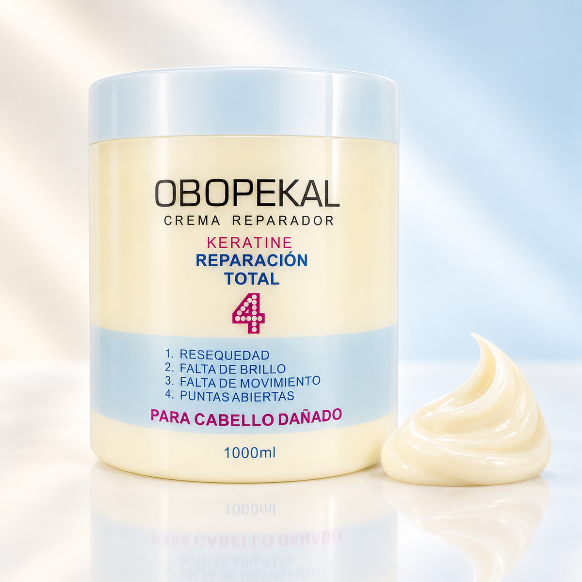Crema Capilar Keratina Reparación Total 4 Obopekal 1000 ml