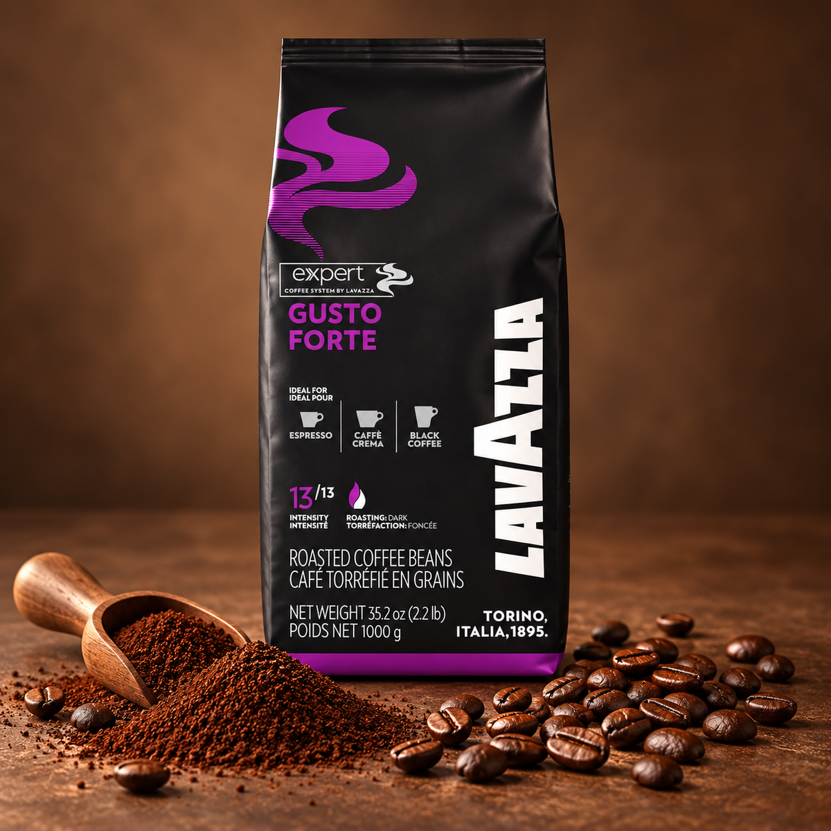Café en Grano Italiano Gusto Forte Lavazza 1 kg