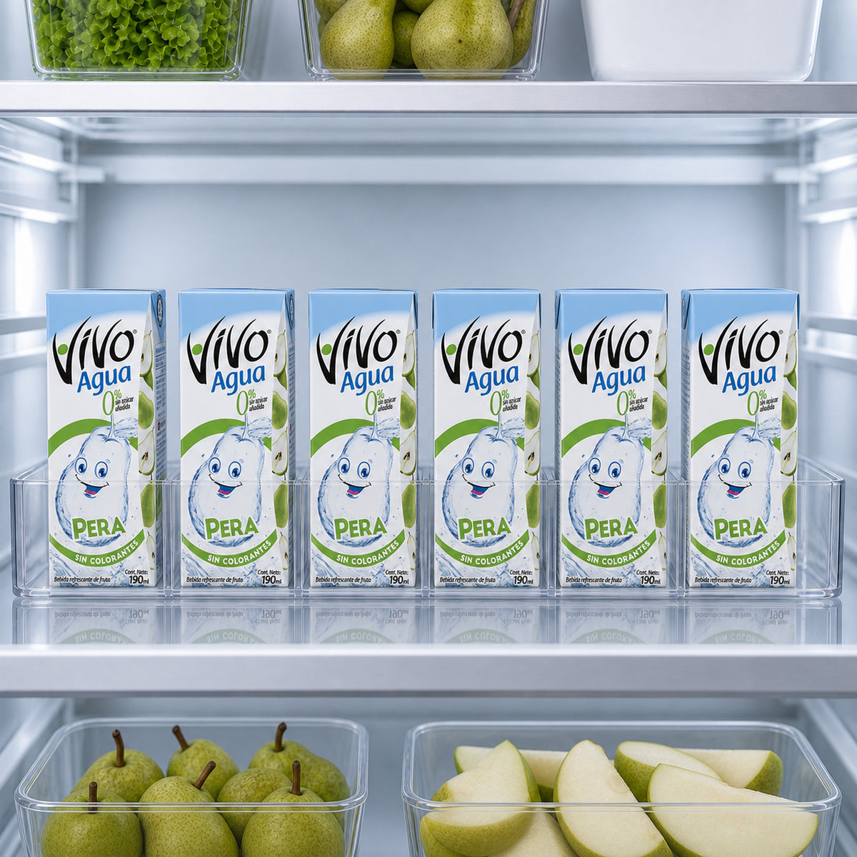 Agua Saborizada de Pera Vivo Caja 24 Un de 190 ml