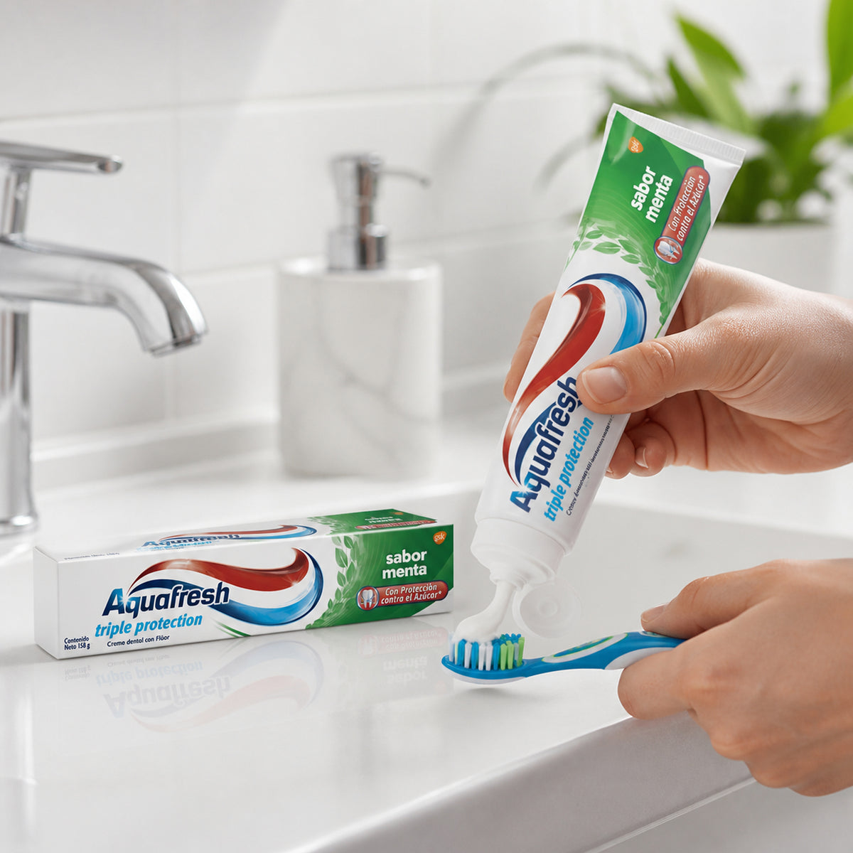 Pasta Dental Triple Protection Aquafresh 126 g Pack x3