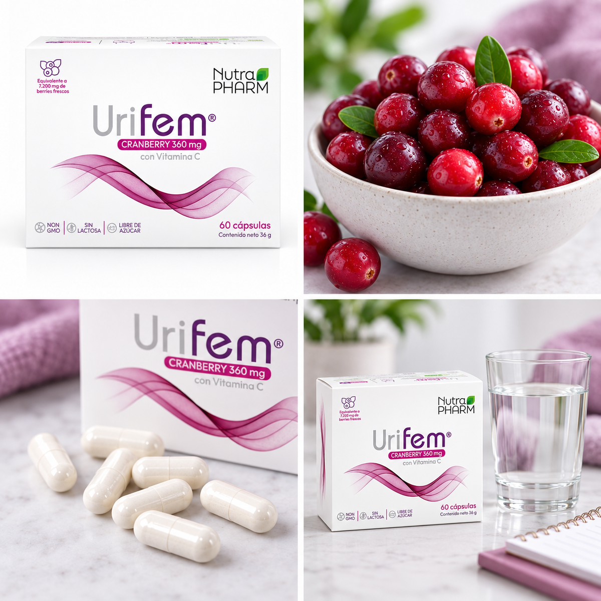 Urifem Cranberry 360 mg Nutrapharm 60 Cáps