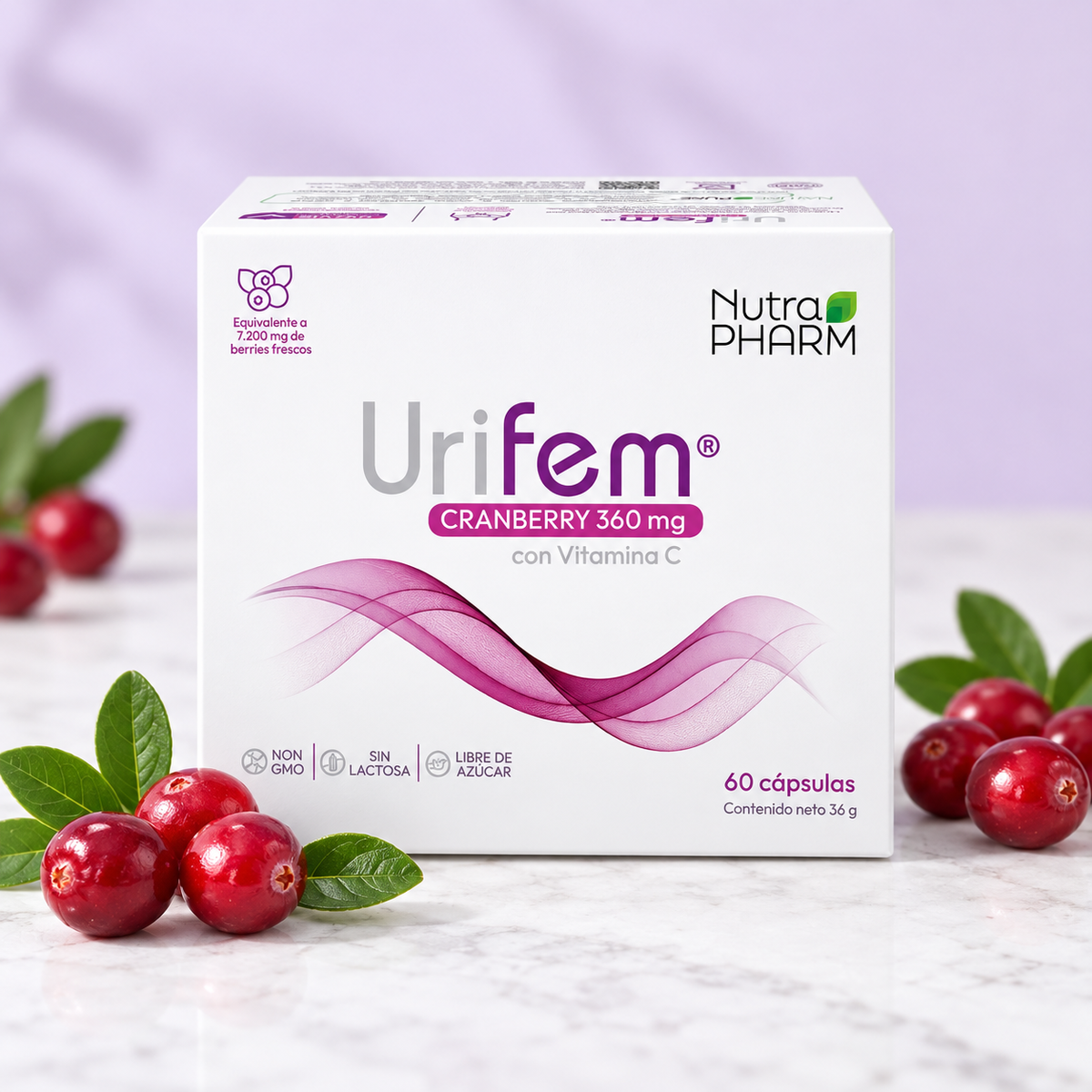 Urifem Cranberry 360 mg Nutrapharm 60 Cáps