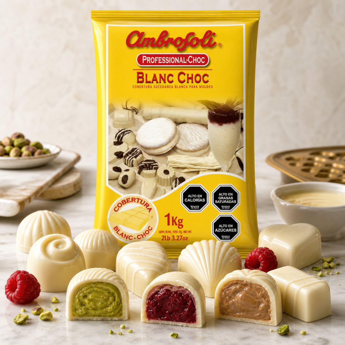 Cobertura de Chocolate Blanco Ambrosoli 1 Kg