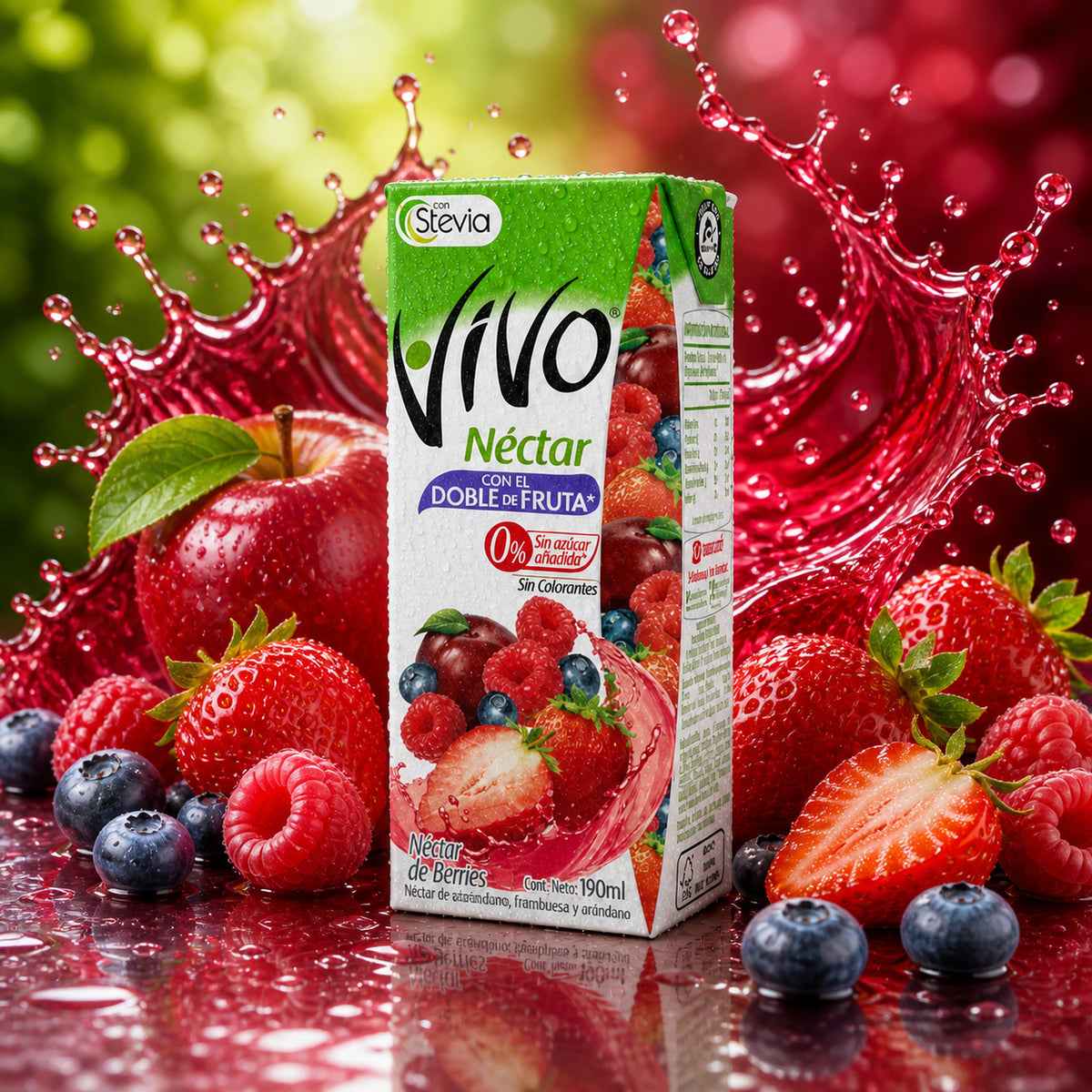 Néctar de Berries Vivo Caja 24 Un de 190 ml