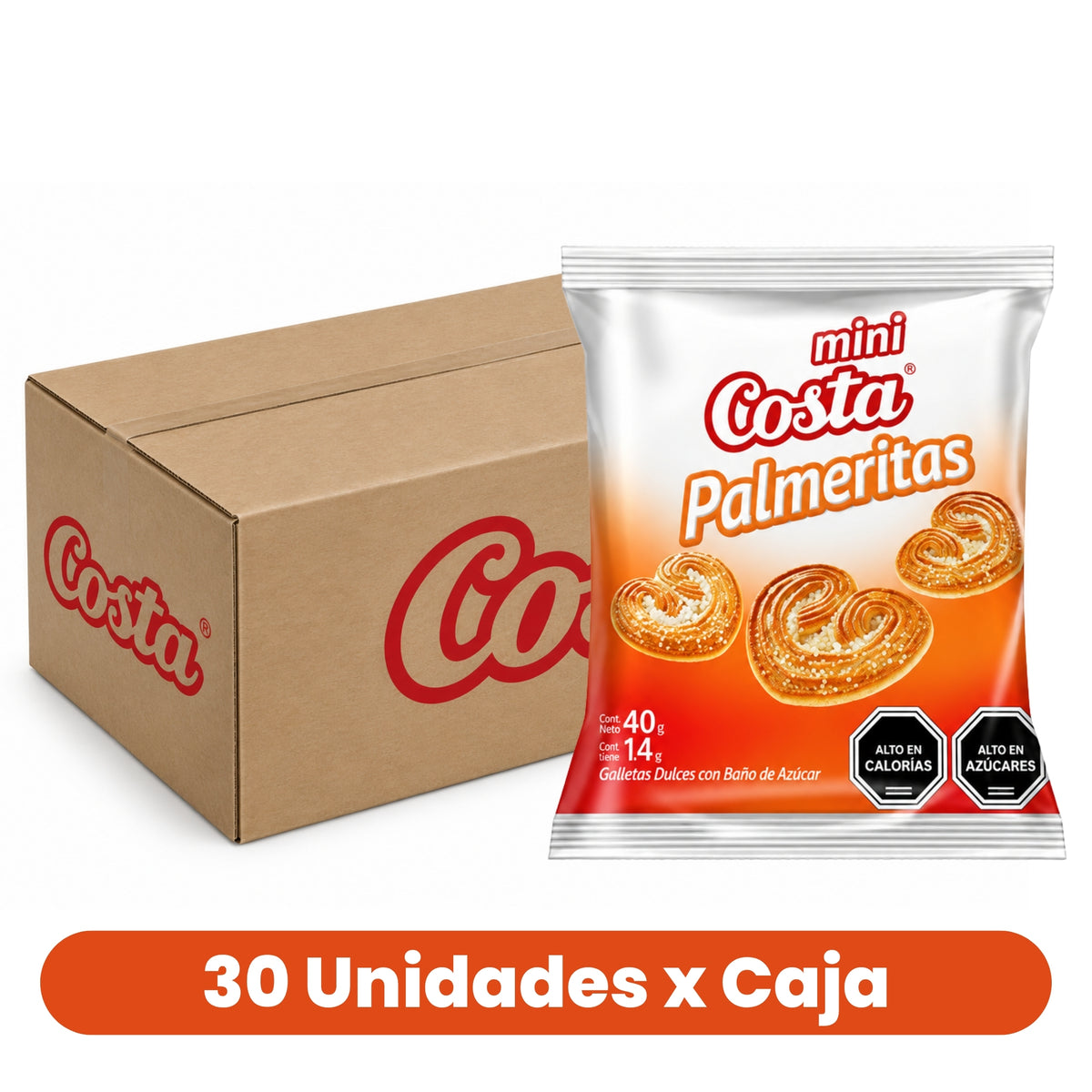 Galletas Mini Palmeritas Costa Caja 30 Un de 35 g
