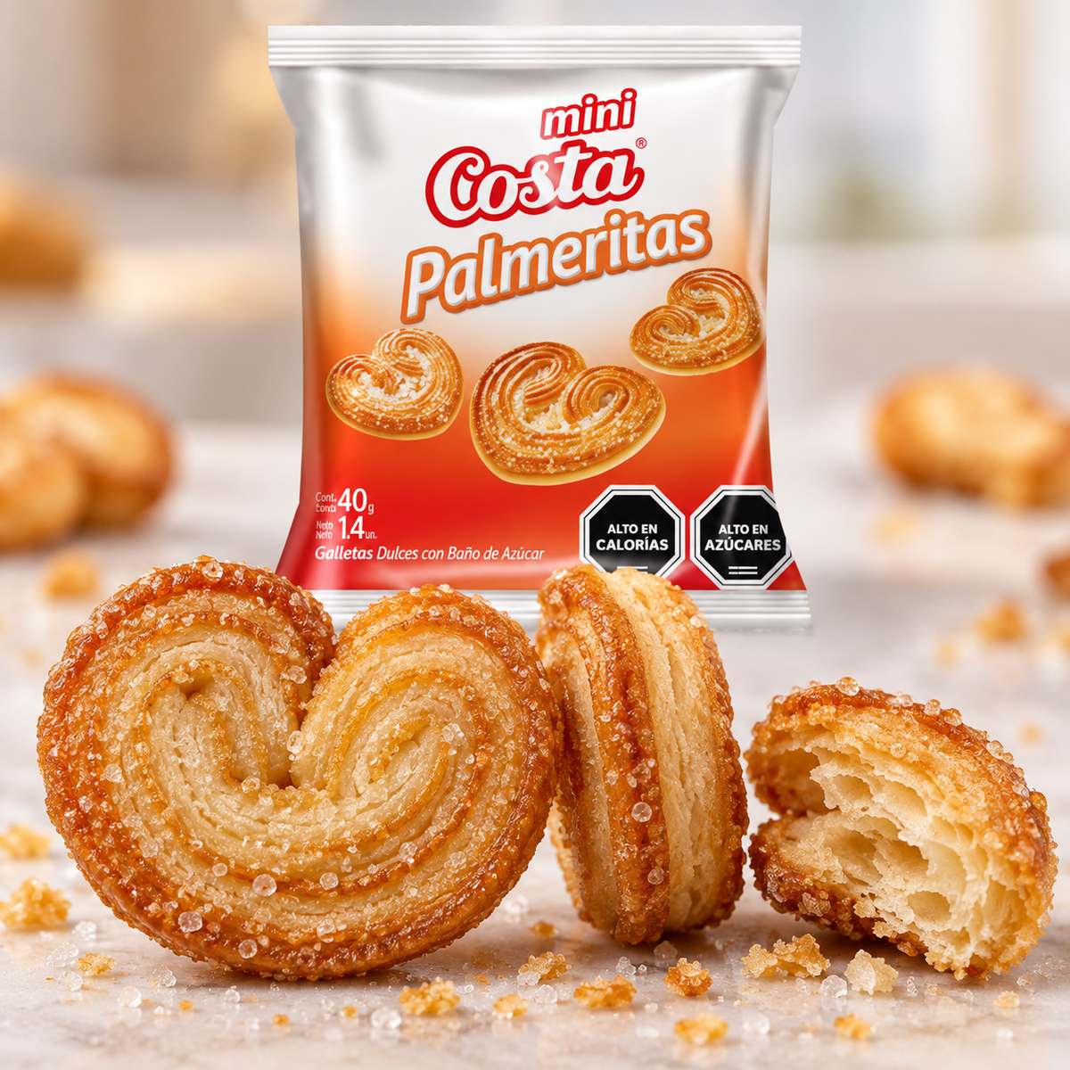 Galletas Mini Palmeritas Costa Caja 30 Un de 35 g