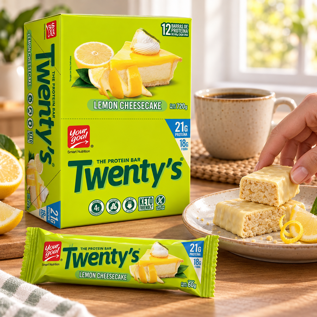 Barras de Proteína Twenty's Lemon Cheesecake 12 Un de 60 g