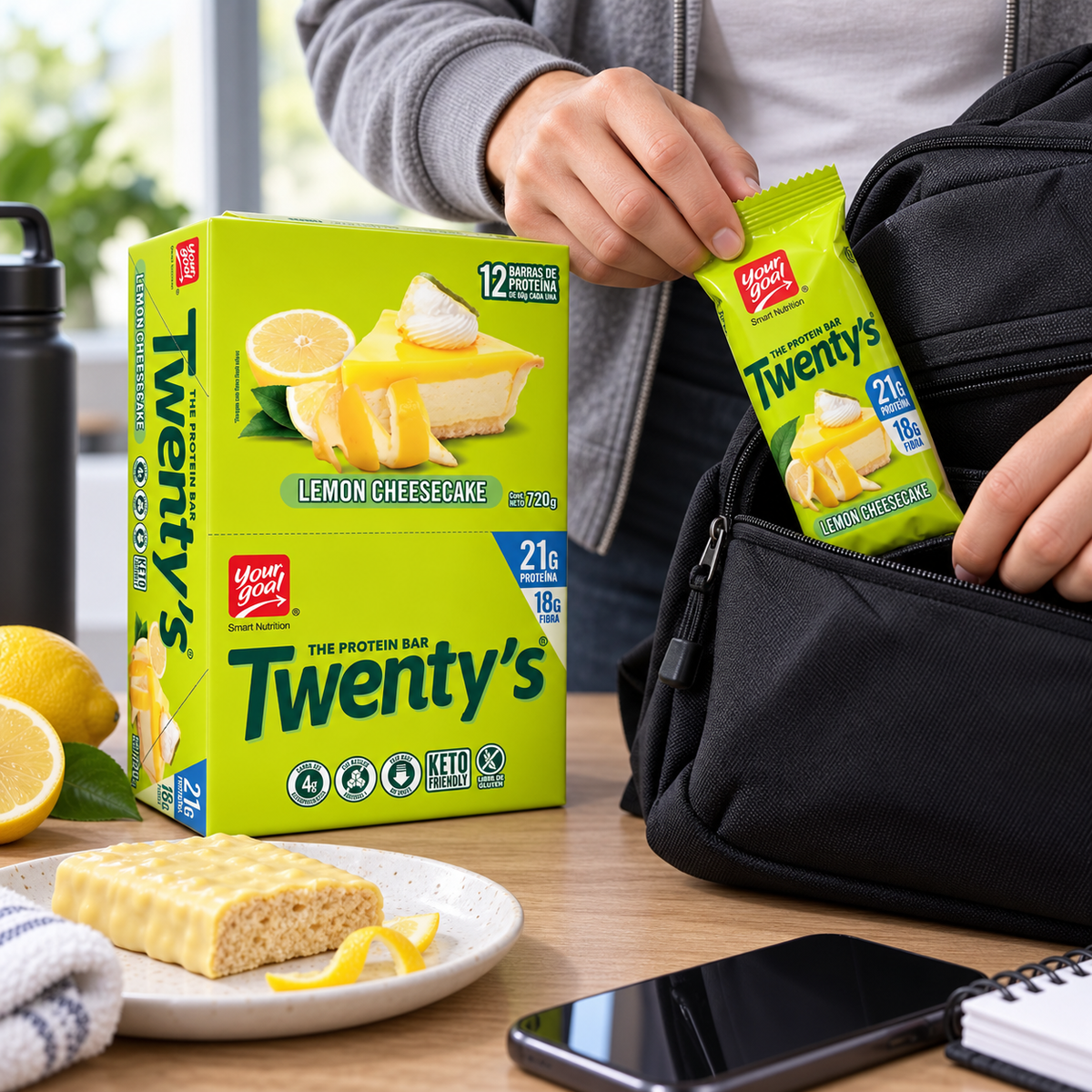 Barras de Proteína Twenty's Lemon Cheesecake 12 Un de 60 g