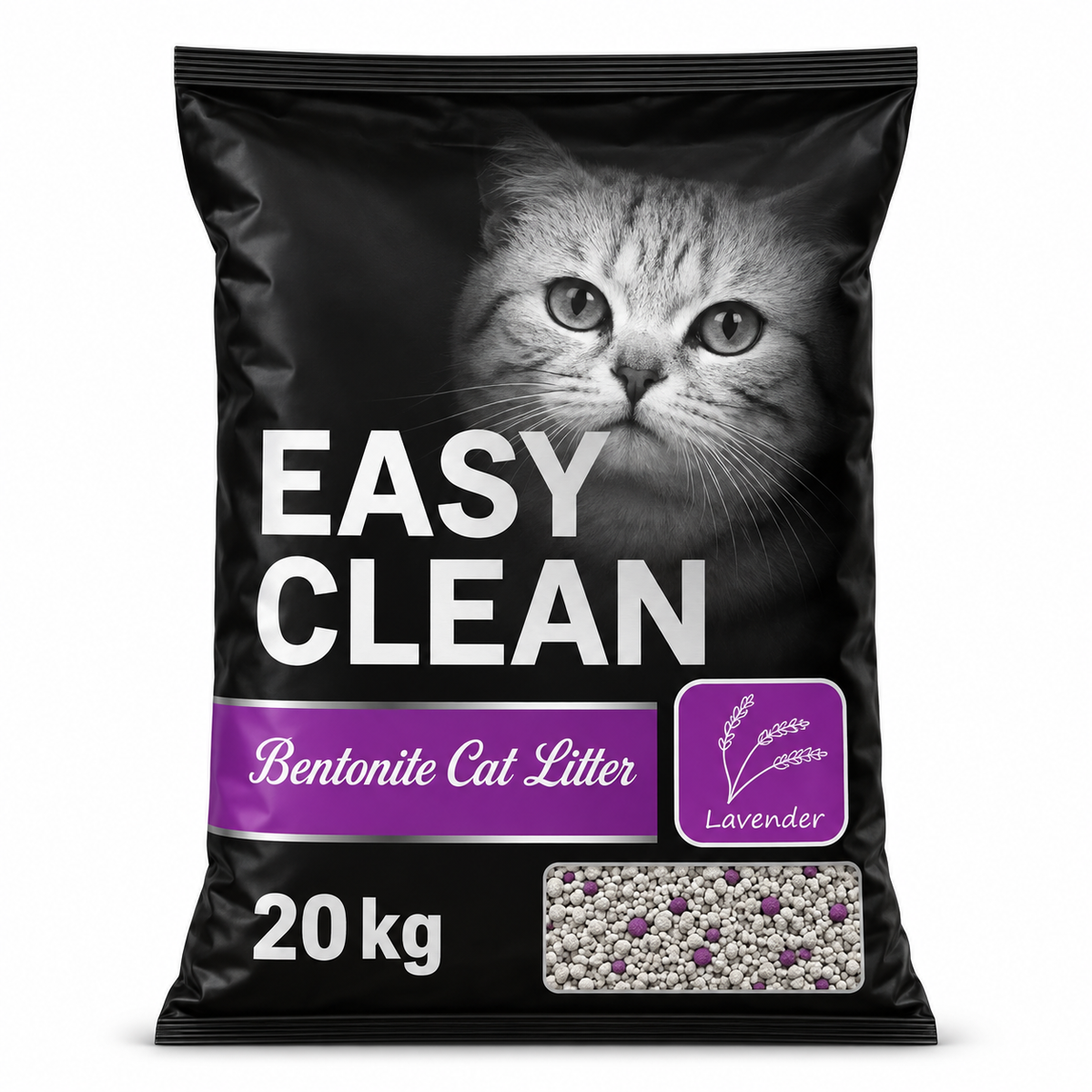 Arena Aglutinante Sanitaria para Gatos Easy Clean Lavanda 20 kg